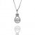 Heart &amp; Pear Dancing Stone Necklace Pendant in Sterling Silver made with Pure Brilliance Zirconia