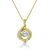 Sterling Silver Swirl Dancing Stone Necklace Pendant w/Pure Brilliance Zirconia