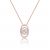 Double Oval Dancing Stone Necklace Pendant in Sterling Silver made w/Pure Brilliance Zirconia