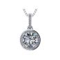 NANA Jewels Customizable Halo Birthstone Solitaire Necklace, 925 Sterling Silver w/Swarovski Zirconia, Hypoallergenic
