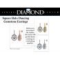 NANA Jewels Sterling Silver &amp; CZ Square Cushion shape &quot;Dancing Diamond&quot; Earrings