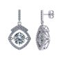 NANA Jewels Sterling Silver &amp; CZ Square Cushion shape &quot;Dancing Diamond&quot; Earrings