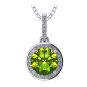 NANA Jewels Customizable Halo Birthstone Solitaire Necklace, 925 Sterling Silver w/ Pure Brilliance Zirconia, Hypoallergenic