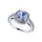 NANA Jewels 2ct Cushion Cut Simulated Aquamarine Halo Engagement Ring  Pure Brilliance Zirconia Sterling Silver