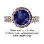 NANA Jewels 2ct Round  Pure Brilliance Simulated Sapphire Halo Engagement Ring Sterling Silver