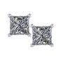 NANA Jewels Sterling Silver Princess Cut Pure Brilliance Zirconia Stud Earrings with a Surgical Stainless Steel Post (1.50cttw-4.0cttw)