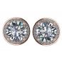 NANA Jewels Round Halo Stud Earrings Sterling Silver Hypoallergenic Post Pure Brilliance Zirconia-2 &amp; 3 carat look