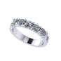 NANA Jewels Round 5 Stone Shared Prong Wedding Ring Anniversary Band, Pure Brilliance Zirconia in 14K Solid Gold