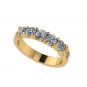 NANA Jewels Round 5 Stone Shared Prong Wedding Ring Anniversary Band, Pure Brilliance Zirconia in 14K Solid Gold