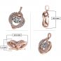 Sterling Silver Swirl Dancing Stone Necklace Pendant w/Pure Brilliance Zirconia