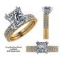 NANA Jewels Princess Cut Solitaire Engagement Ring made w/ Pure Brilliance Zirconia in 1.50ct, 2.00ct, &amp; 3.00ct