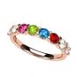 NANA Jewels U&#039;r Family Ring 1 to 9  Birthstones in Sterling Silver, Solid 10k or 14k Gold