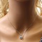 NANA Jewels 2.0ctw Pure Brilliance Zirconia Asscher Cut Solitaire Halo Pendant Necklace Sterling Silver with Chain