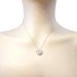 Double Square Dancing Stone Necklace Pendant in Sterling Silver made with Pure Brilliance Zirconia