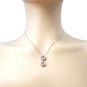 Round Double Halo Dancing Stone Necklace w/Pure Brilliance Zirconia in Gold Plated Sterling Silver