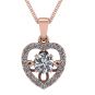 Heart Dancing Stone Necklace in Sterling Silver w/Pure Brilliance Zirconia