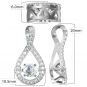 Twisted Pear Dancing Stone Necklace Pendant in Sterling Silver made with Pure Brilliance Zirconia