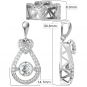 Heart &amp; Pear Dancing Stone Necklace Pendant in Sterling Silver made with Pure Brilliance Zirconia