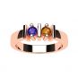 NANA Jewels Straight Bar Mother&#039;s Ring with 1 to 6 Birthstones in Sterling Silver, 10k or 14k White, Yellow or Rose Gold