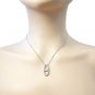 &quot;U&quot; Shape Dancing Stone Necklace Pendant in Sterling Silver made with Pure Brilliance Zirconia