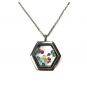 Central Diamond Center Nana Stainless Steel Mother&#039;s Locket Pendant (Jan-Dec) Yellow/White/Rose Plated with a Chain