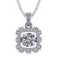 Rhombus Dancing Stone Necklace w/Pure Brilliance Zirconia in Sterling Silver