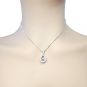 Twisted Pear Dancing Stone Necklace Pendant in Sterling Silver made with Pure Brilliance Zirconia
