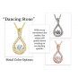 Twisted Pear Dancing Stone Necklace Pendant in Sterling Silver made with Pure Brilliance Zirconia