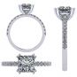 NANA Jewels Princess Cut Solitaire Engagement Ring made w/ Pure Brilliance Zirconia in 1.50ct, 2.00ct, &amp; 3.00ct
