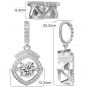 Square Halo Dancing Stone Necklace w/Pure Brilliance Zirconia in Gold Plated Sterling Silver