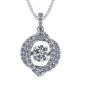 Sterling Silver Swirl Dancing Stone Necklace Pendant w/Pure Brilliance Zirconia