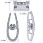 &quot;U&quot; Shape Dancing Stone Necklace Pendant in Sterling Silver made with Pure Brilliance Zirconia