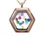 Central Diamond Center Nana Stainless Steel Mother&#039;s Locket Pendant (Jan-Dec) Yellow/White/Rose Plated with a Chain