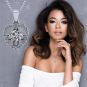 Heart Dancing Stone Necklace in Sterling Silver w/Pure Brilliance Zirconia