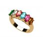 NANA Jewels Marquise Cut Lucita Style 1 to 7 Birthstones - Mother&#039;s Birthstone Ring in Sterling Silver, 10k or 14k Gold