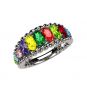 NANA Jewels Oval Rope Mothers Ring 1 to 12 Birthstones in Sterling Silver, 10k or 14k Gold