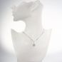 Square Halo Dancing Stone Necklace w/Pure Brilliance Zirconia in Gold Plated Sterling Silver