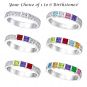 NANA Jewels Princess with side CZs Mother&#039;s Ring with 1 to 6 Birthstones in Sterling Silver, 10k or 14k White, Yellow or Rose Gold