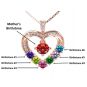 Mother &amp; Child Heart Birthstone Necklaces w/ 1 to 6 Stones in Sterling Silver, 10K, or 14K Gold