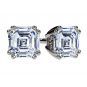 NANA Jewels Sterling Silver Asscher Cut Pure Brilliance Zirconia Stud Earrings with a Solid 14k gold Post (0.75cttw-4.00cttw)
