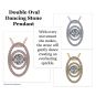 Double Oval Dancing Stone Necklace Pendant in Sterling Silver made w/Pure Brilliance Zirconia