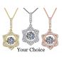 Star of David Dancing Stone Necklace in Sterling Silver made w/Pure Brilliance Zirconia