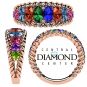 NANA Jewels Oval Rope Mothers Ring 1 to 12 Birthstones in Sterling Silver, 10k or 14k Gold
