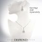 Central Diamond Center Chandelier Dancing Stone Necklace made w/Pure Brilliance Zirconia in Sterling Silver