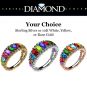 NANA Jewels Oval Rope Mothers Ring 1 to 12 Birthstones in Sterling Silver, 10k or 14k Gold