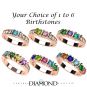NANA Jewels S-Bar with side CZs Mother&#039;s Ring with 1 to 6 Birthstones in Sterling Silver, 10k or 14k White, Yellow or Rose Gold