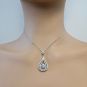 Central Diamond Center Chandelier Dancing Stone Necklace made w/Pure Brilliance Zirconia in Sterling Silver
