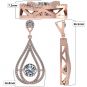 Central Diamond Center Chandelier Dancing Stone Necklace made w/Pure Brilliance Zirconia in Sterling Silver