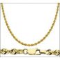 NANA Jewels Sterling Silver Diamond Cut Rope Chain, Made in Italy, White/Yellow/Rose Gold Plated