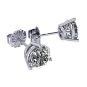 NANA Jewels Sterling Silver 3 Prongs Martini Style Stud CZ Earrings with Surgical Stainless Steel Post (1.25cttw-4.00cttw)